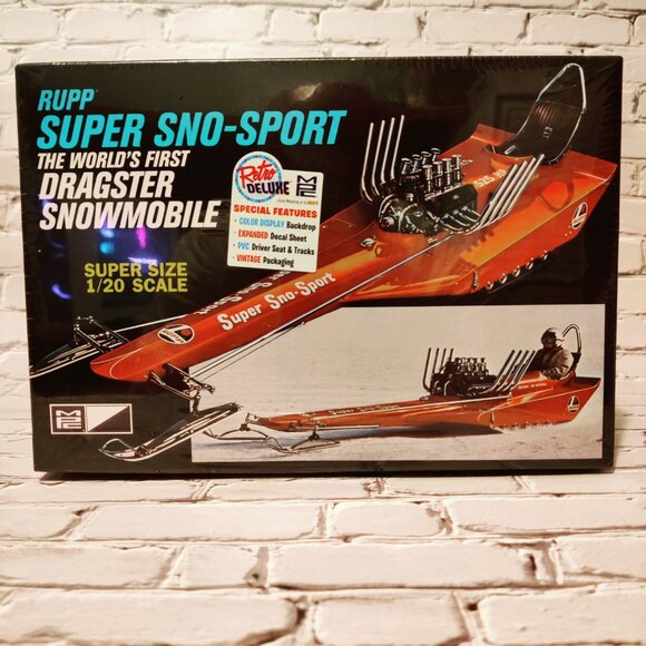 Super Sno-Sport Dragster Snowmobile 1/20 Scale Model Kit by MPC #961 Rupp-New - Picture 1 of 8